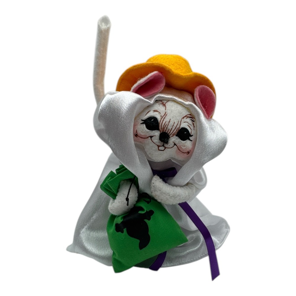 2008 Annalee Doll 6" Halloween Trick Or Treat Ghost Mouse EUC